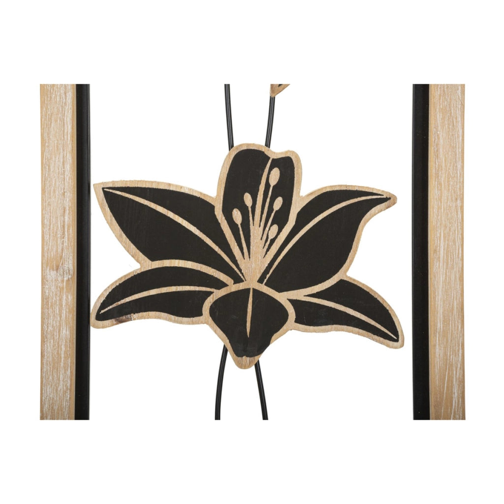 Decorazione in Metallo 3D Fiori 48, Marrone, Metallo, 26x2,5x60 cm