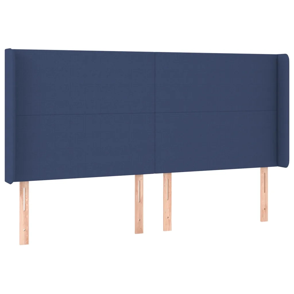 Testiera ad Orecchio-Testata con Orecchie Blu 203x16x118/128 cm in Tessuto 305072