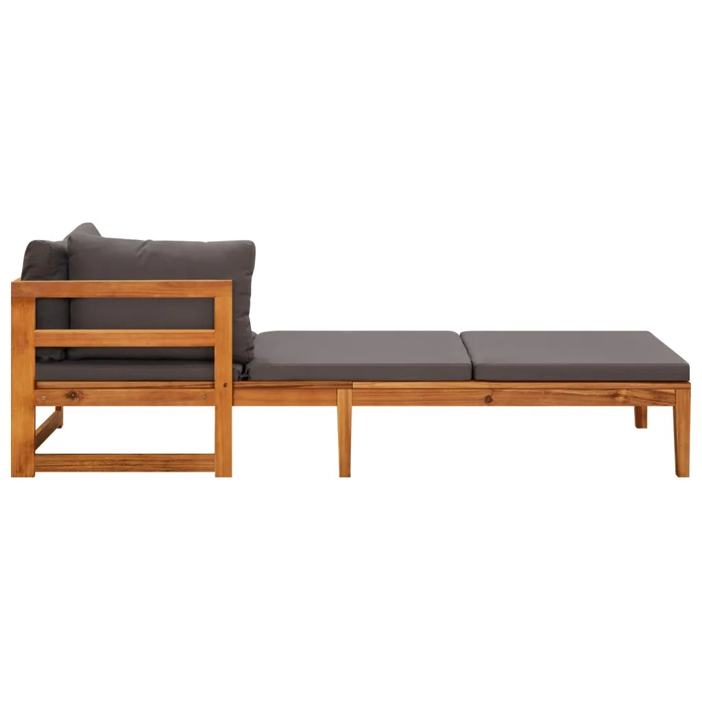 Set Divani Giardino 3 pz | Set Salotto da Giardino con Cuscini Grigio Scuro Legno Acacia