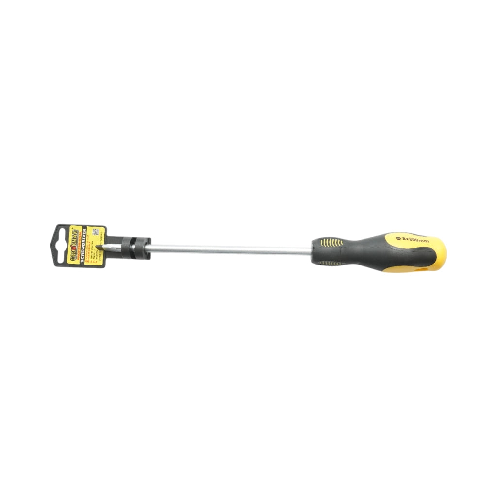 Cacciavite dritto Crownman 8x200mm con punta magnetica professionale Cr-V