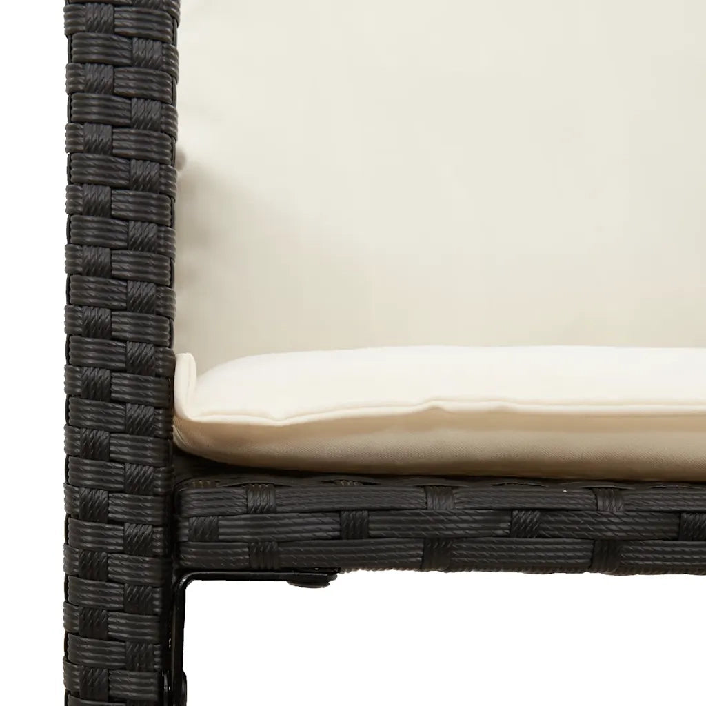 Sgabelli da Bar con Cuscini 2 pz Neri in Polyrattan 368705