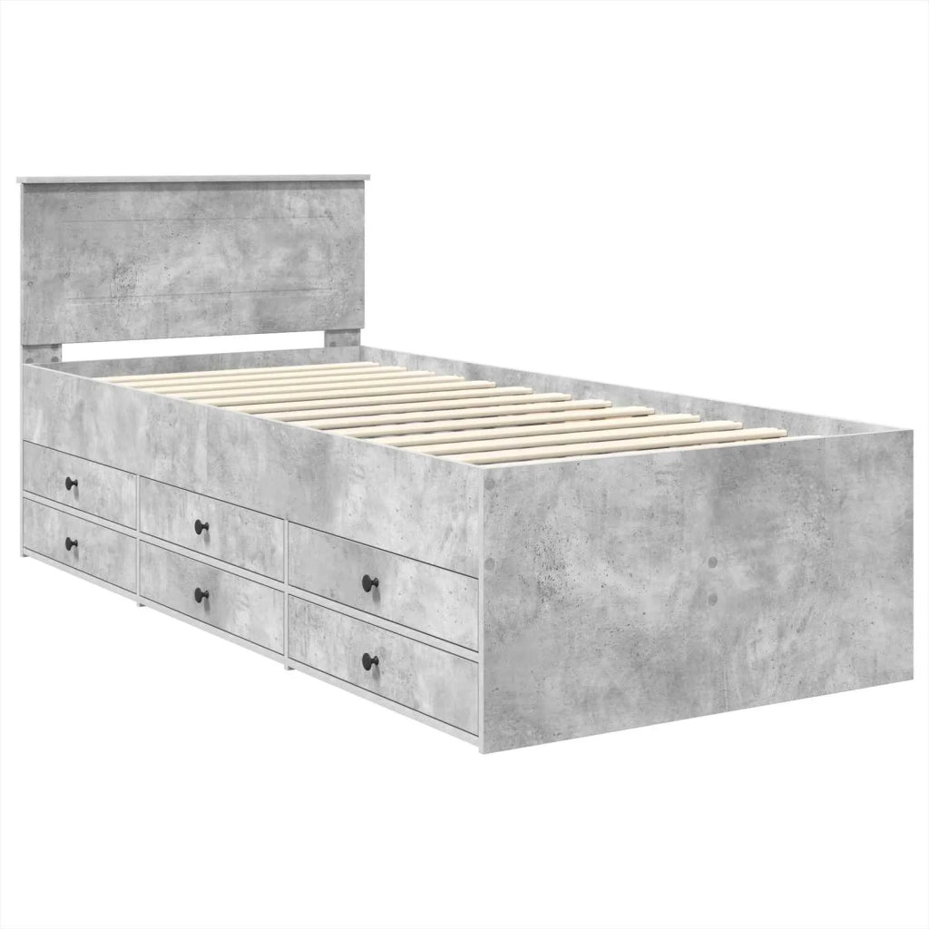 Daybed Grigio Cemento e Nero 75 x 190 cm Legno multistrato