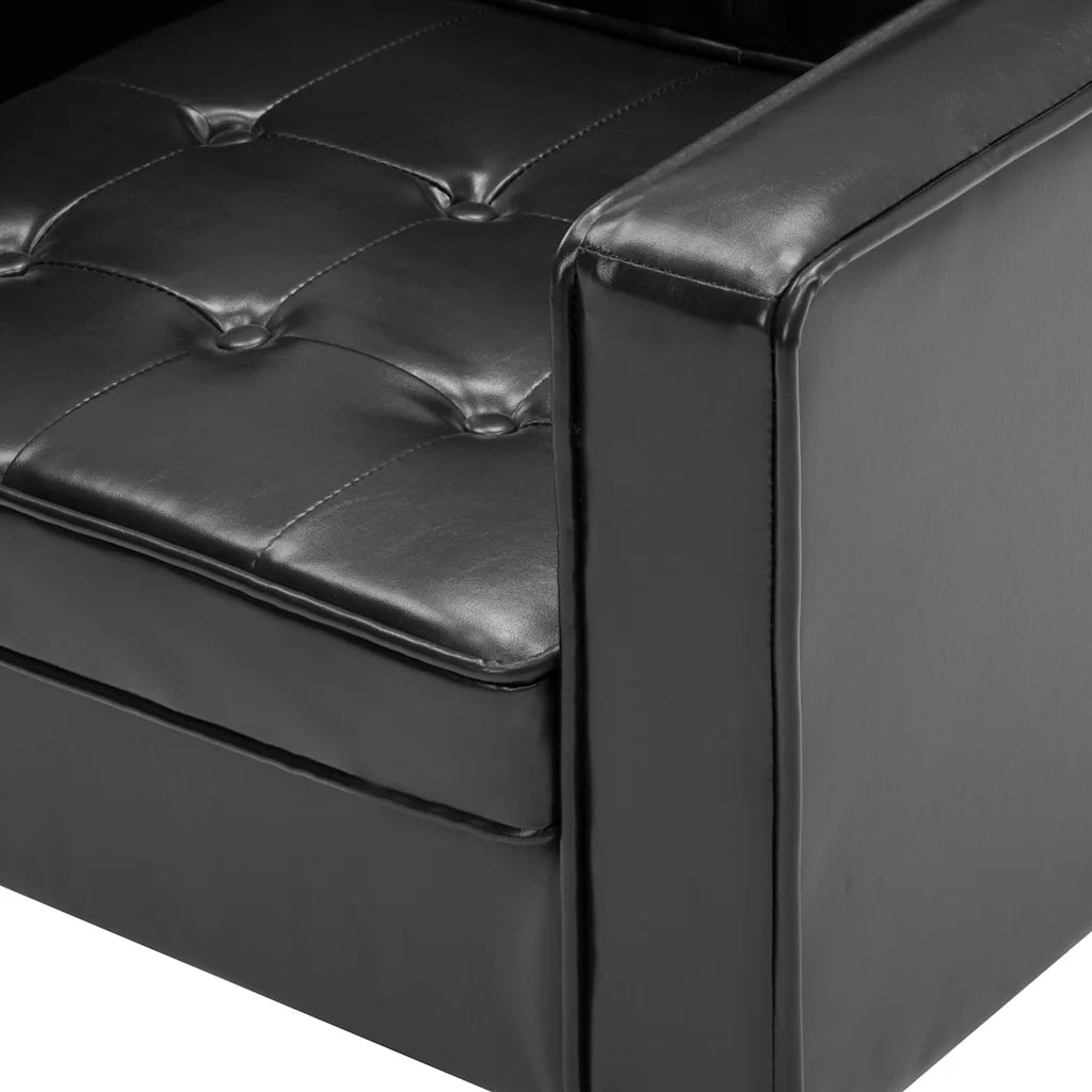 Poltrona | Sedia Relax Nera 75x70x75 cm Similpelle
