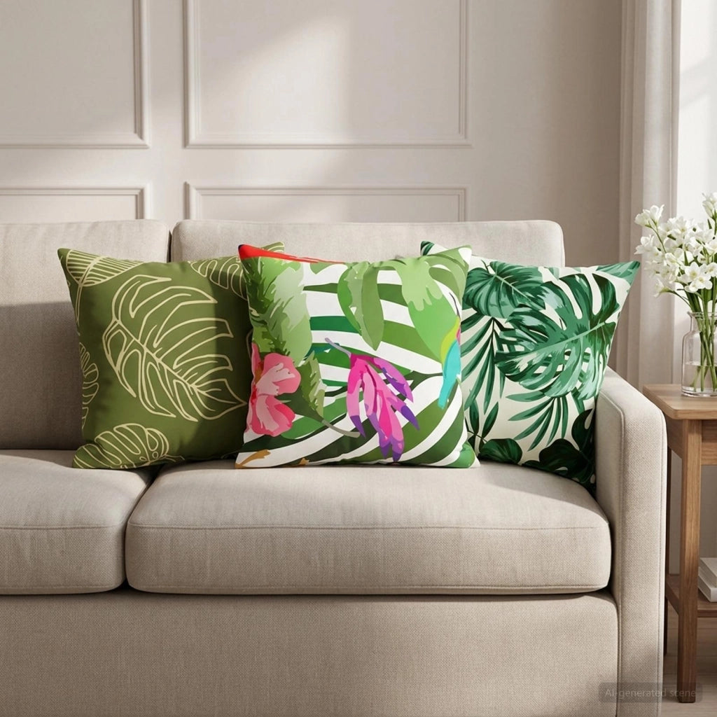Cuscino con cuscino HEERLEN 6 pz Design a foglia Poliestere 924719