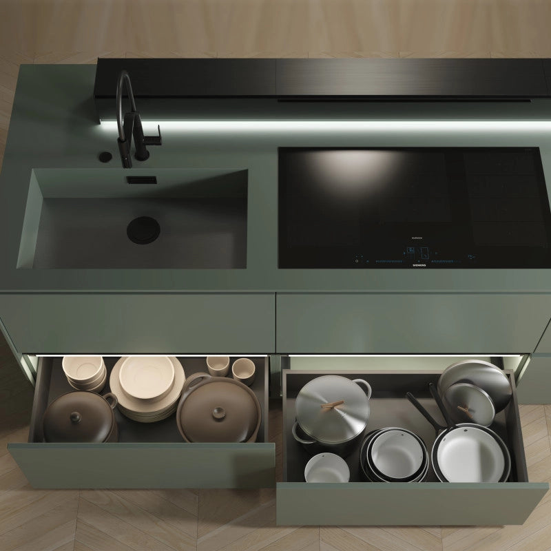 Cassetto esterno Vertex 60kg, altezza 242 mm, profondità 500 mm, Acciaio, Grigio antracite