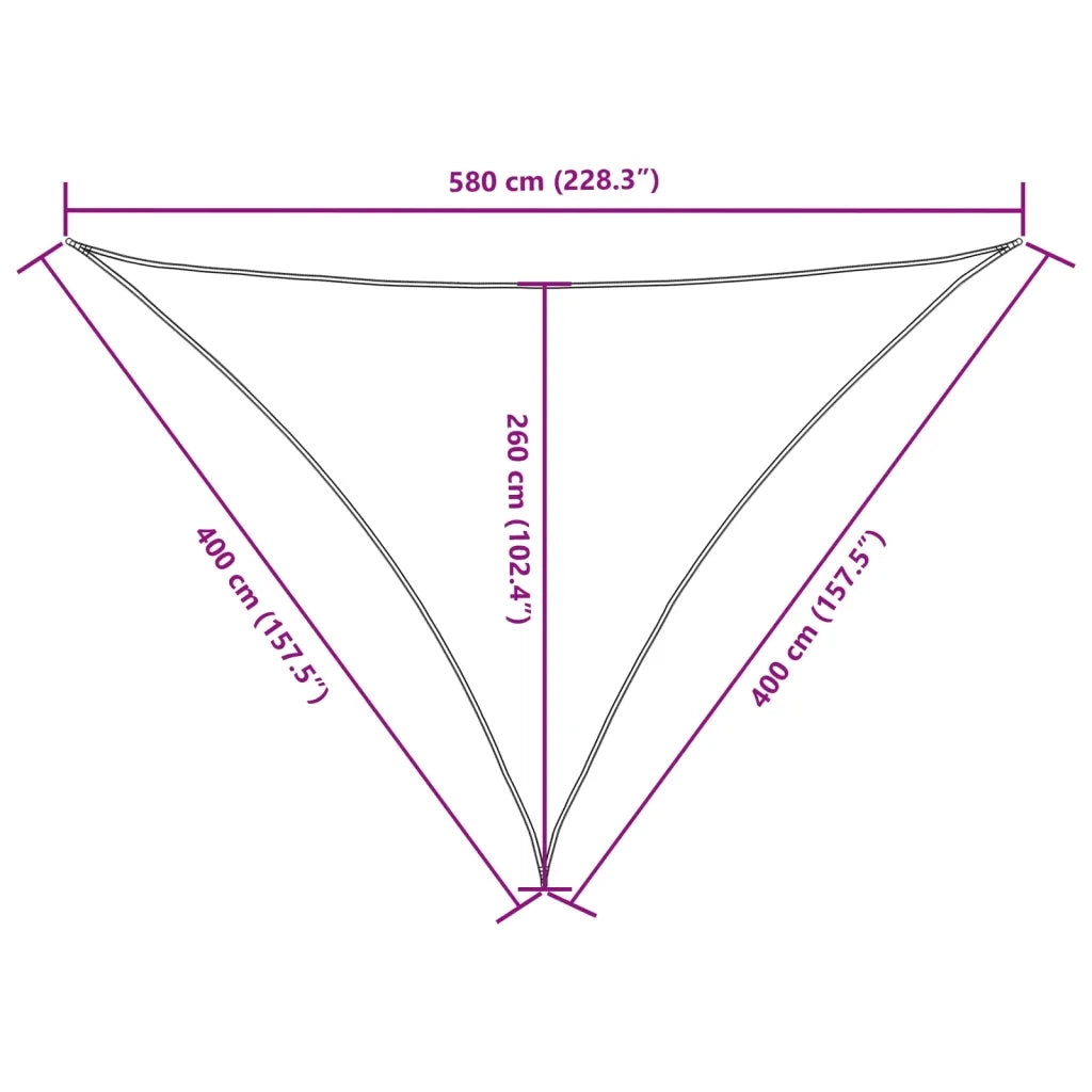 Vela Ombreggiante-Parasole a vela Oxford Triangolare 4x4x5,8 m Marrone