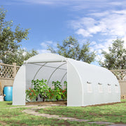 Serra da giardino ULEVR 595x300x200 cm con copertura in plastica trasparente, 8 finestre avvolgibili e porta con zip