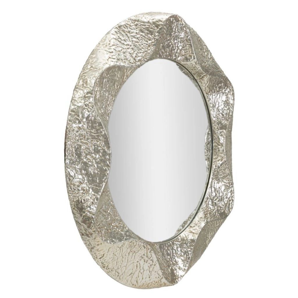 Specchio con Cornice VKH779, Argento, Metallo, 104x7x104 cm