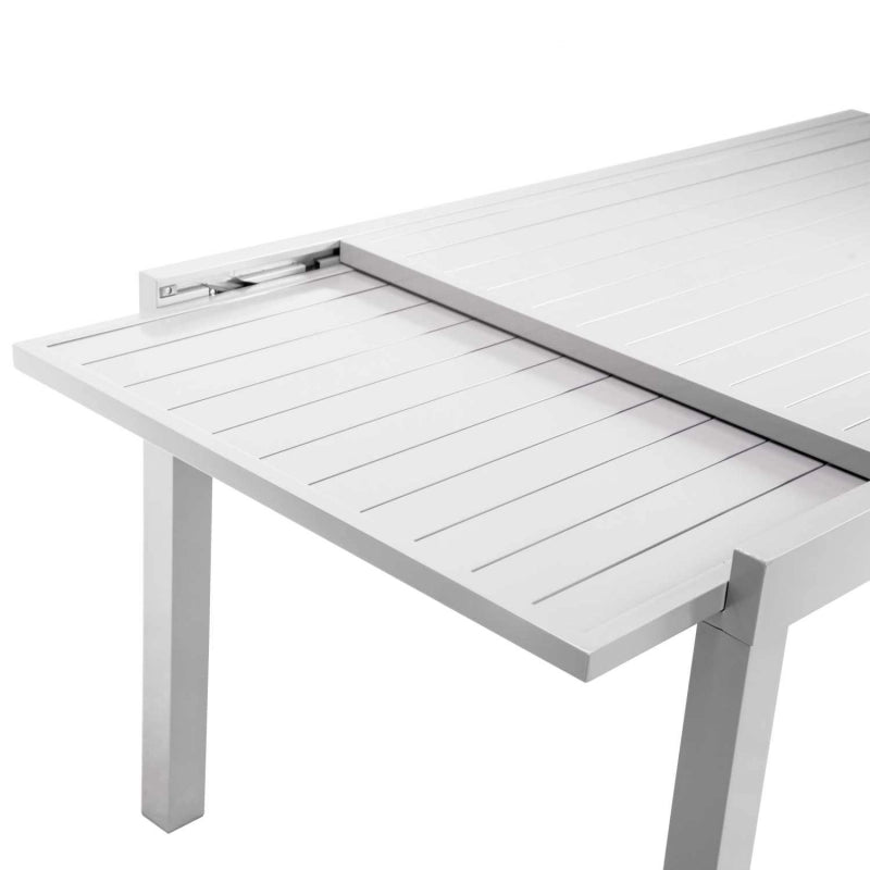 Tavolo alluminio sullivan bianco cm 150/210x90h73