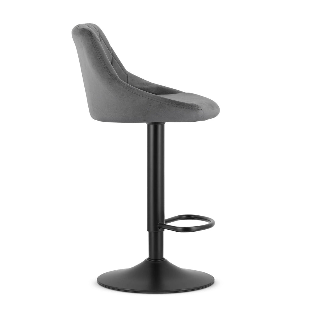 Set di 2 sgabelli da bar Kast in velluto grigio e metallo