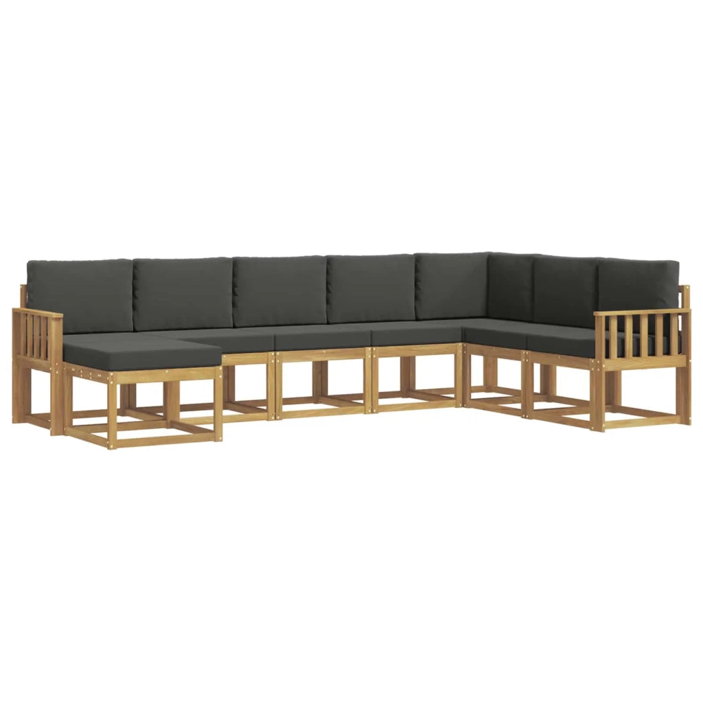 Set di divani da esterno 8 pz Bianco e Antracite 3388046