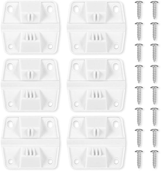 Kit di sostituzione per scharnieri in plastica - 6 pezzi - inclusa 24 viti - duraturo - dimensioni 5,7x5cm - scharnieri per contenitore refrigerante