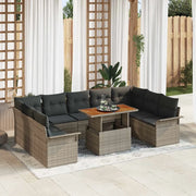 Set Divano da Giardino con cuscino 10 pcs Grigio