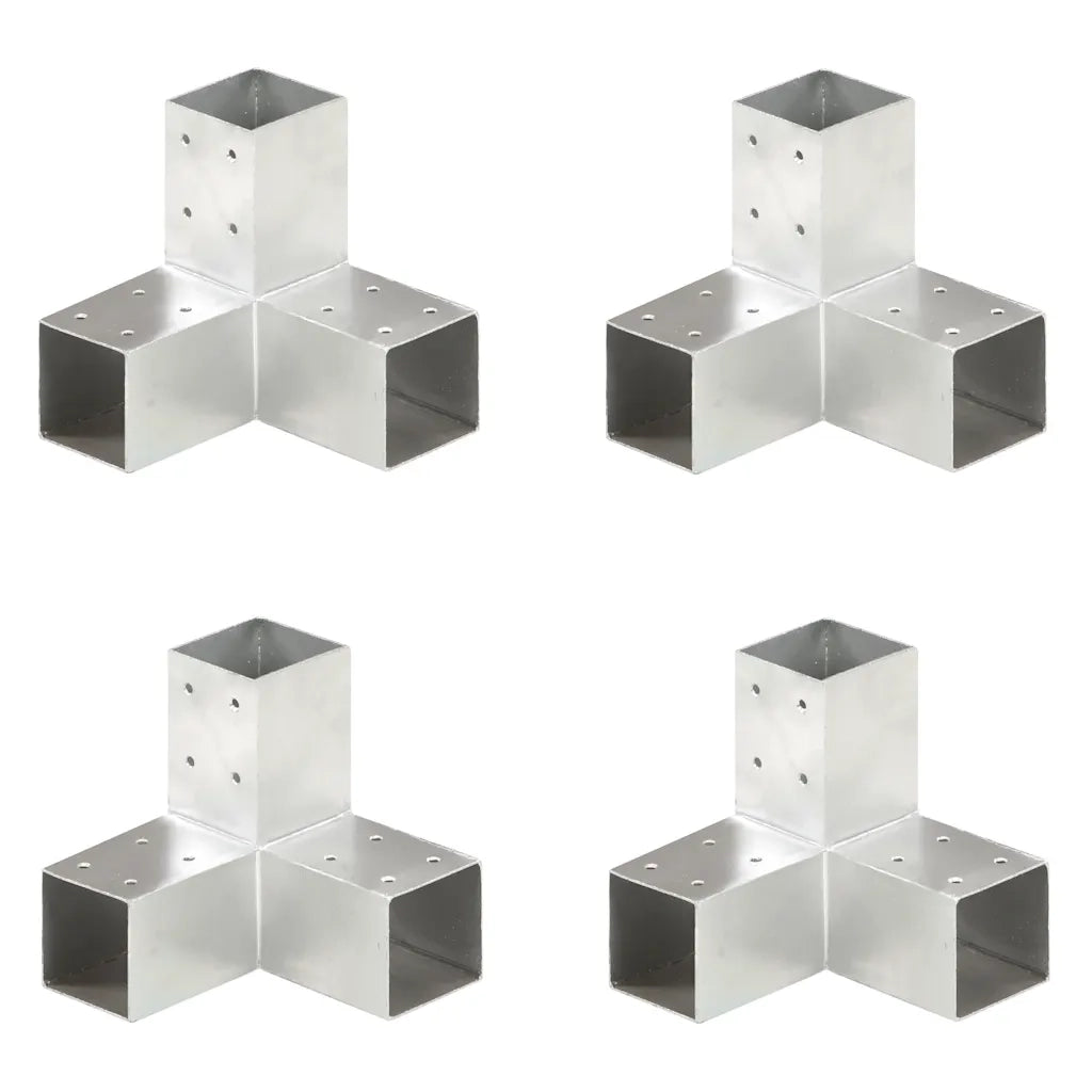 Connettori per Pali a Forma di Y 4 pz Metallo Zincato 71x71 mm CFW1918061