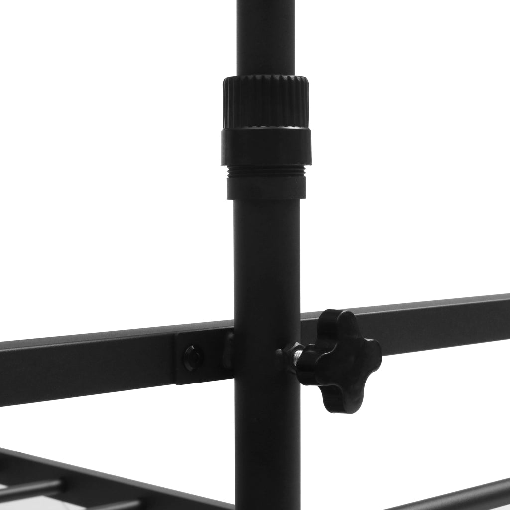 DESMIU Letto adulto in metallo nero con supporto schermo regolabile, LED, cestello portaoggetti, senza materasso