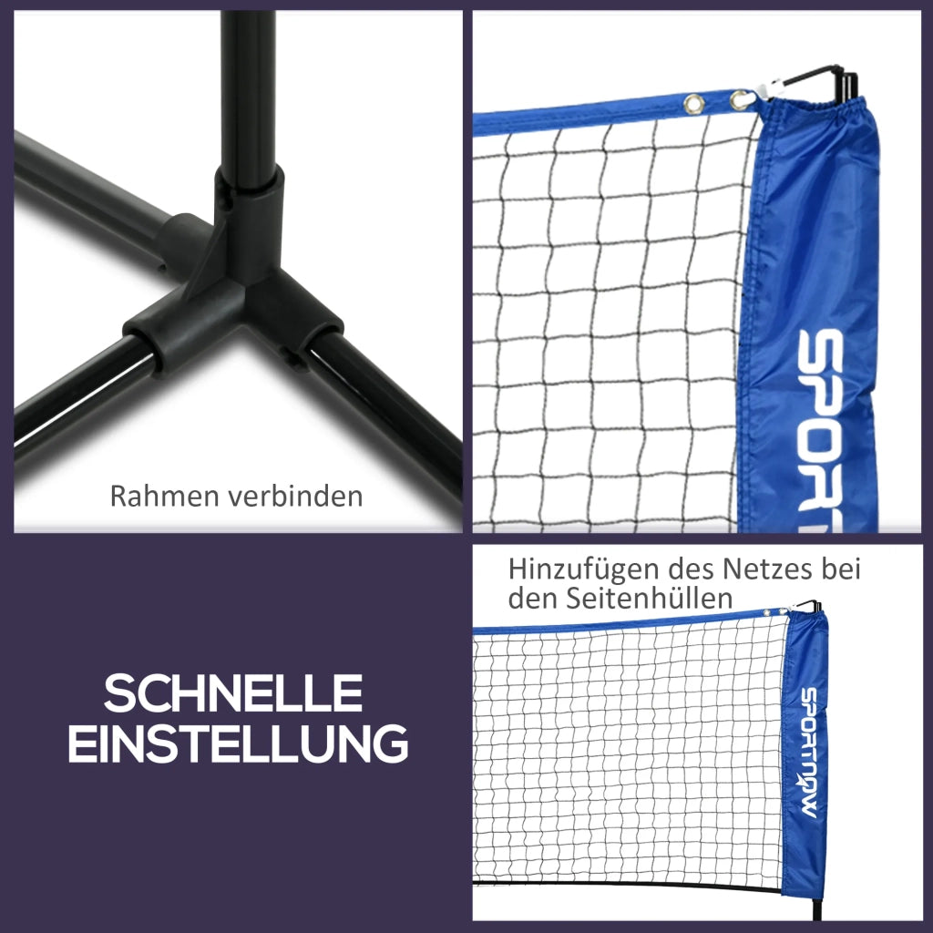 Set Rete Badminton/Tennis/Volley, Altezza Reg. 103/120/155 cm, Pieghevole, Interno/Esterno, Poliestere