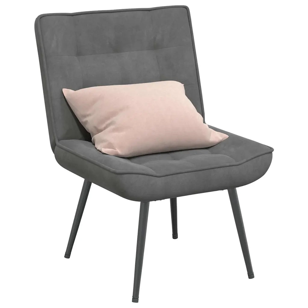 Sedia Relax 64x74x84 cm Grigio Scuro in Velluto 4012318