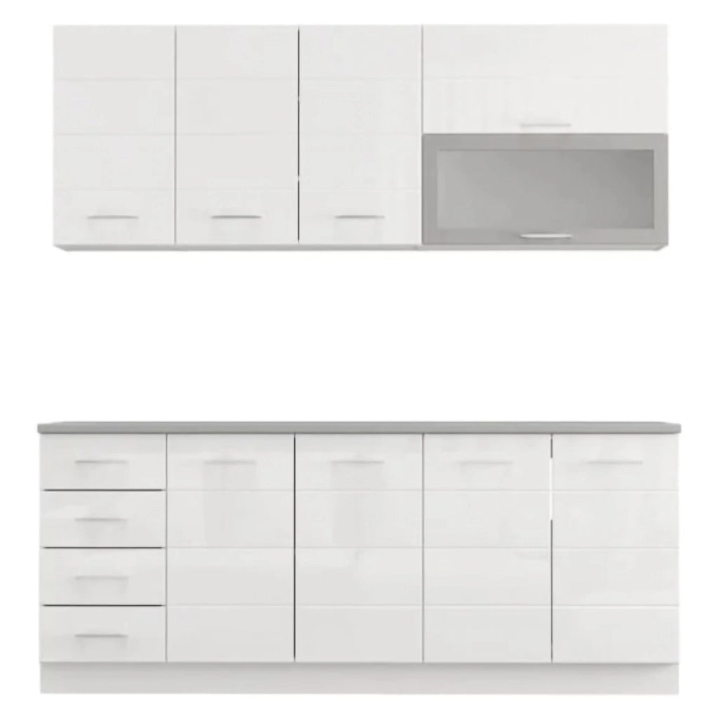 Cucinino Riquew, Cucina 4 Cassetti, Elettrodomestici non inclusi, Bianco Opaco