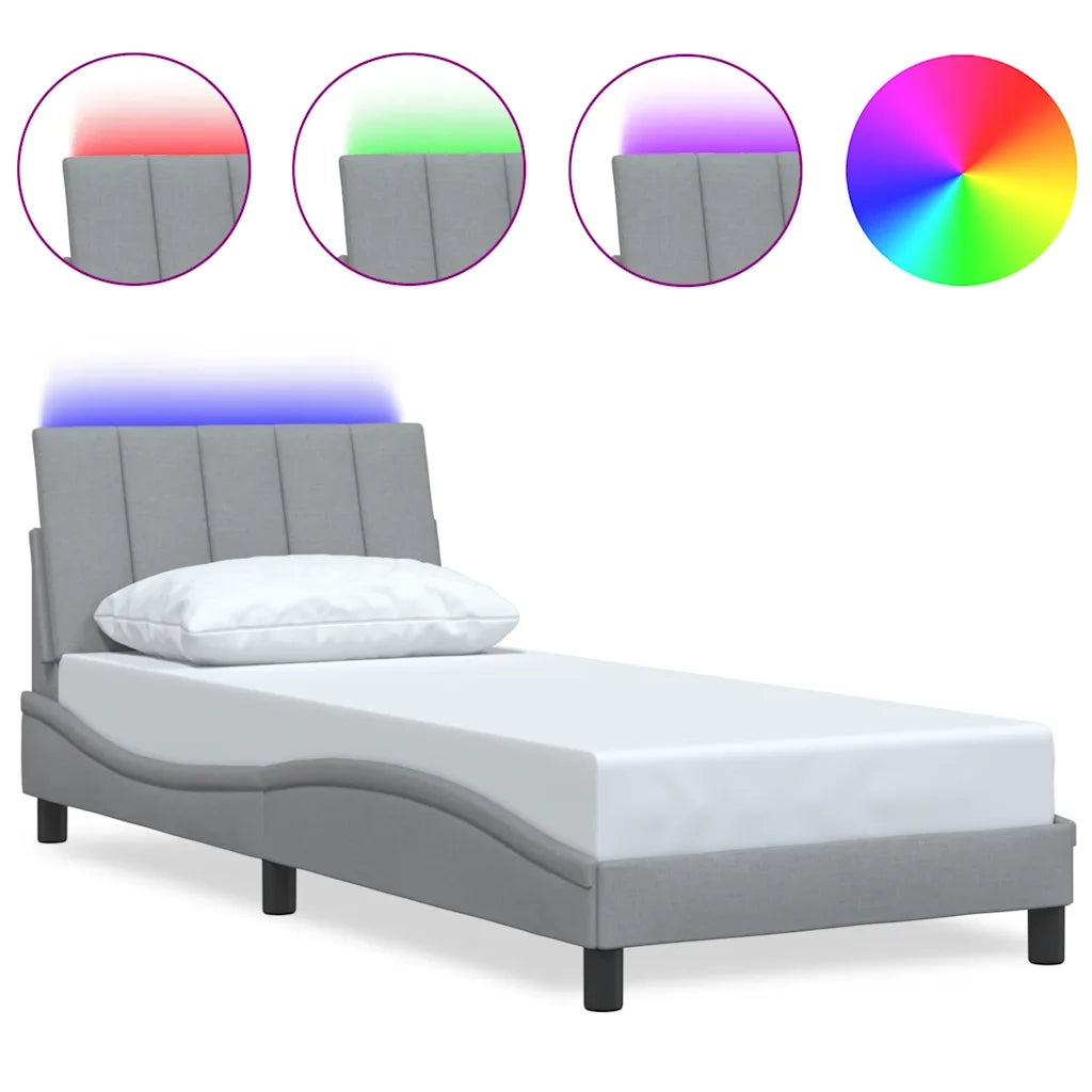 Giroletto senza Materasso Hanko Grigio Chiaro 90x190 cm Tessuto