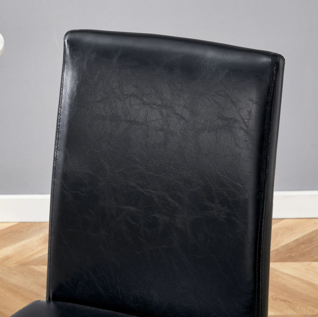 Set di 6 sedie da pranzo 47x38x90 cm in metallo e PU nero argento