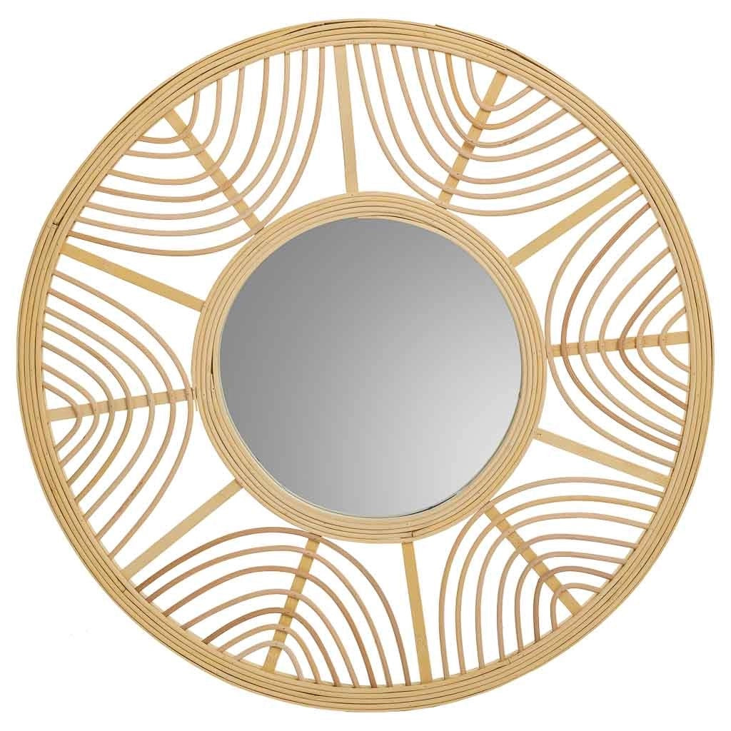 Specchio in rattan e bambù marrone d55,5x2h