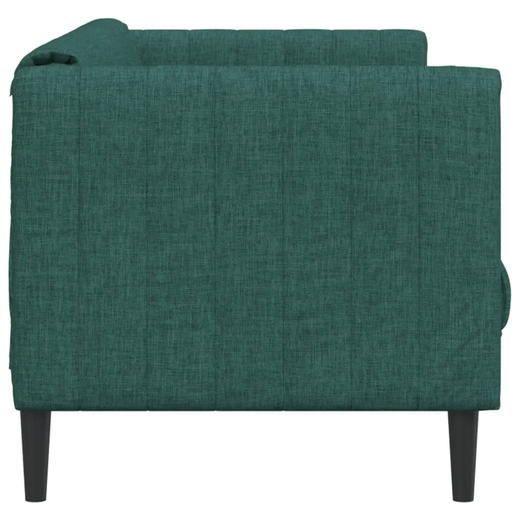 Divano a 3 Posti-Sofa 3 Posti Verde Scuro in Tessuto