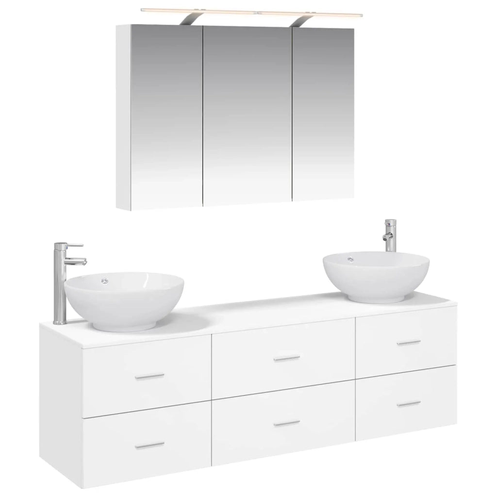 Set di mobili per il bagno 4 pz Bianco 3406935