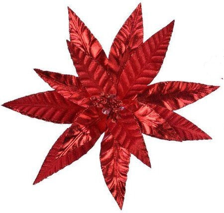 STELLA DI NATALE GLITTER VELVET ROSSO D11 ASSORTITA PREZZO CAD UNO