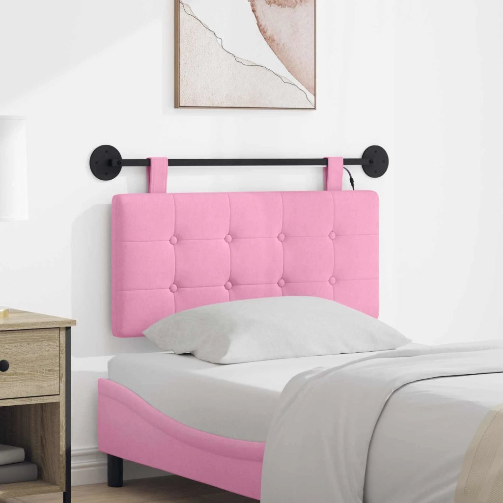 Testiera | Testata sospesa Con luce LED Rosa Tessuto