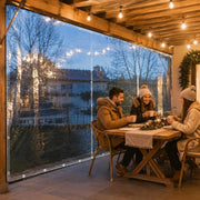 Telo trasparente con occhielli, 1x8 m, in PVC, lungo e resistente, ideale per coperture esterne, giardino e balcone