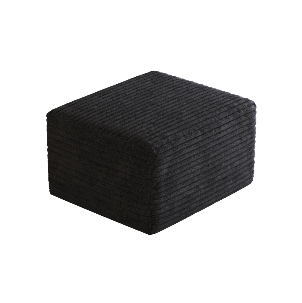 Pouf in tessuto nero senza montaggio