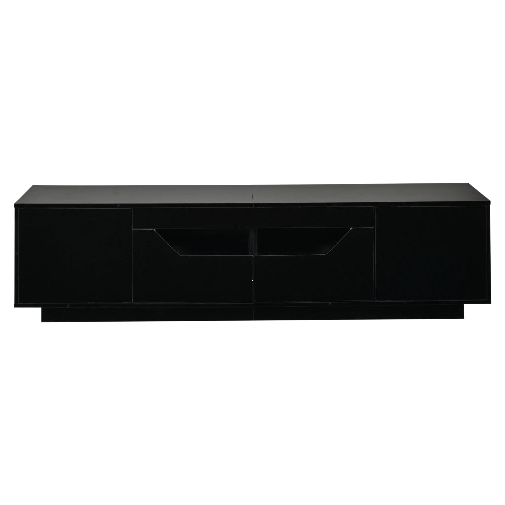 Mobile TV con LED e cassetti ¨C Minimal ¨C Nero lucido 180x40x45