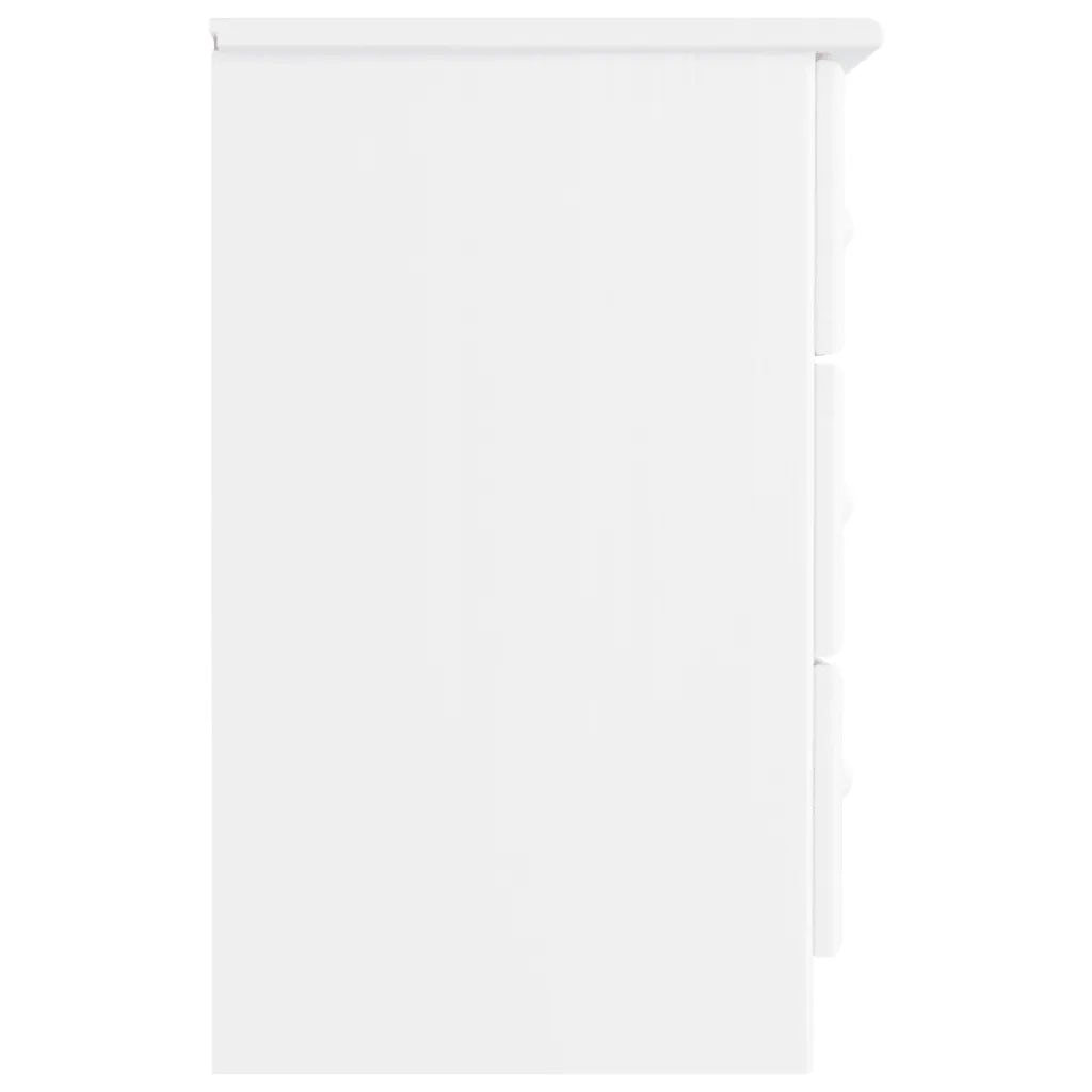 Comodino ALTA Bianco 41x35x55,5 cm in Legno Massello di Pino 353918