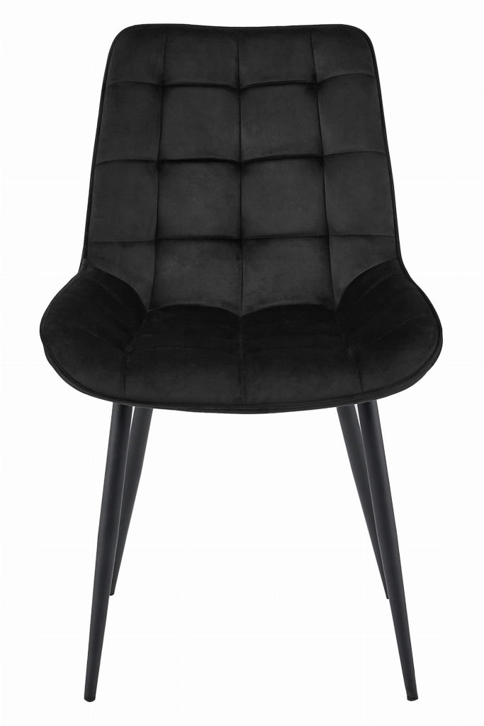 Sedia VALORA BERA - Design moderno in velluto nero x 3