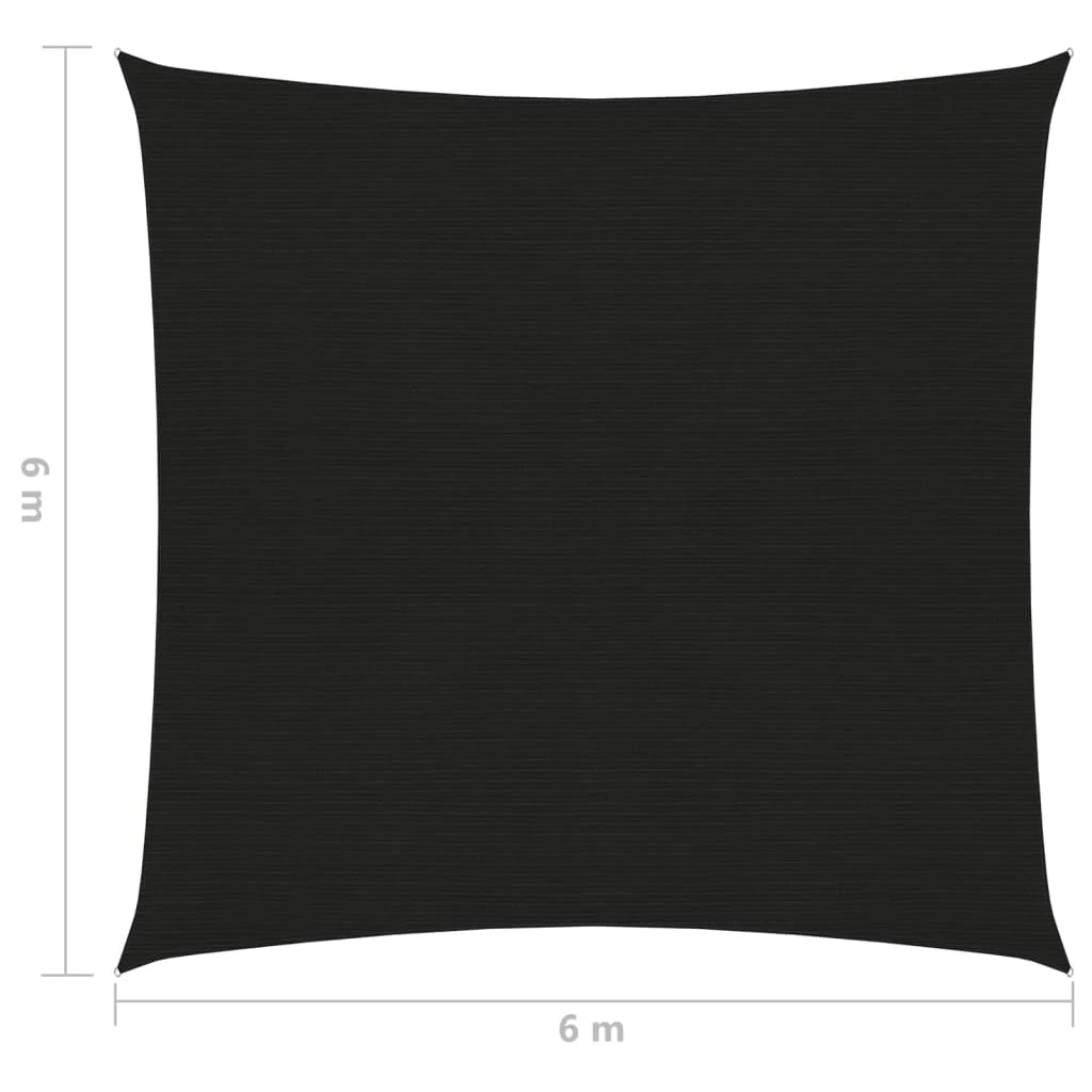 Tela parasole 160 g/m² nera 6 x 6 m HDPE 02_0009224