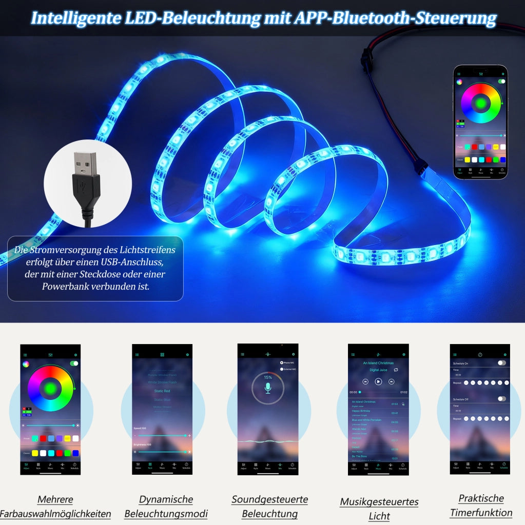Tavolino elevabile bianco con LED, prese integrate e vano contenitore