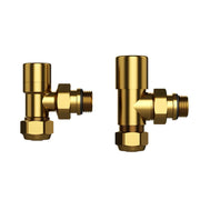 Coppia valvole ad angolo in ottone 16mm 1/2" oro spazzolato