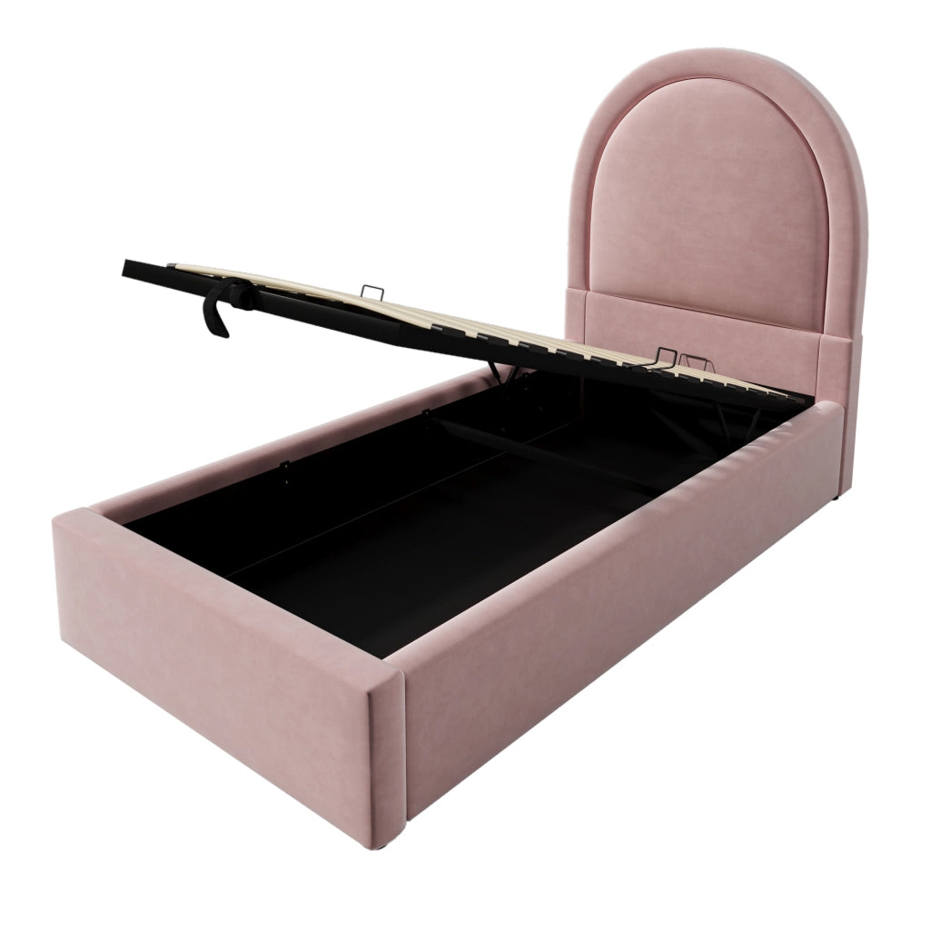 Letto singolo per bambini 90 x 200 cm rosa in velluto
