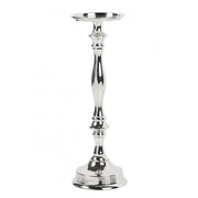 CANDELIERE SINGOLO H27CM ARGENTO IN ALLUMINIO