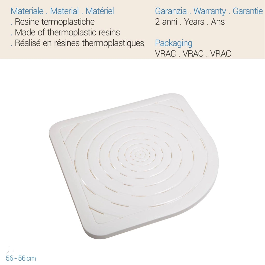 Pedana in resina bianca 56x56 CM mod. Oasi