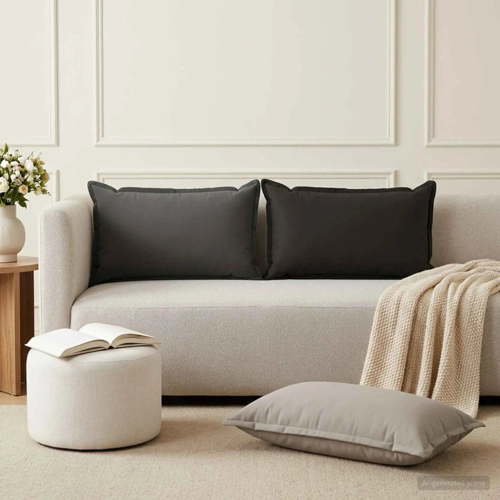 Cuscino con cuscino HOUTEN 2 pz Nero Poliestere 934054