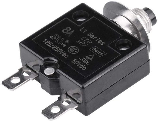 Reset automatico a mano Interruttore di sicurezza - Formato compatto - Interruttore termistico - Protezione circuito - Tipo G - 16A - 250V - 10kA - 1 pole - 1 way - 1 NC