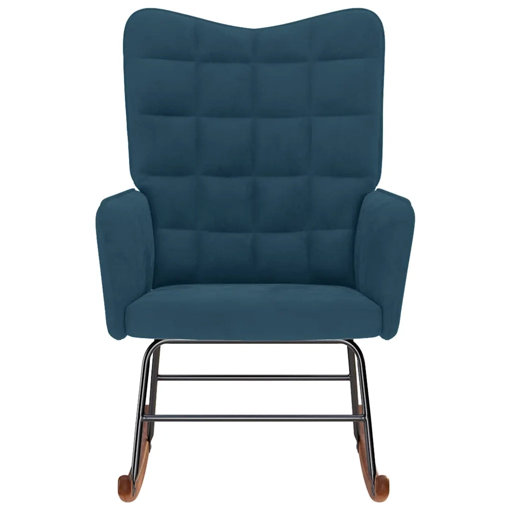 Sedia a Dondolo Blu in Velluto 4016842