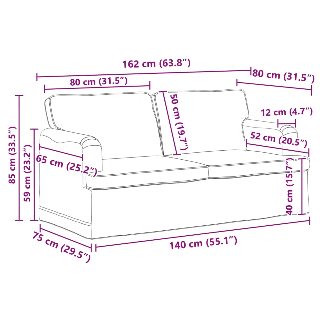 Set di divani 2 pcs Blu 162 x 80 x 85 cm Tessuto 3407566