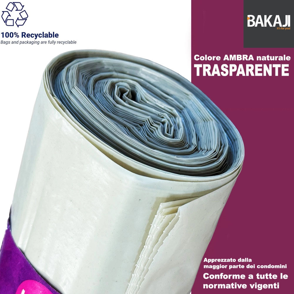 50 x Sacchi per spazzatura Grandi Ambra Trasparenti e Resistenti 90 x 120 cm LDPE