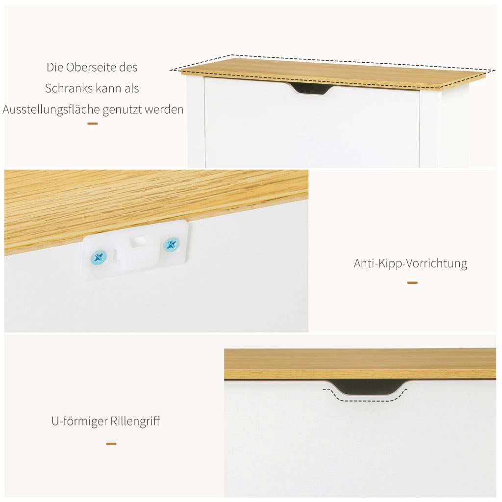 Scarpiera con 2 cassetti estraibili e ripiani interni per fino a 12 paia di scarpe bianca 72 × 26 × 80 cm