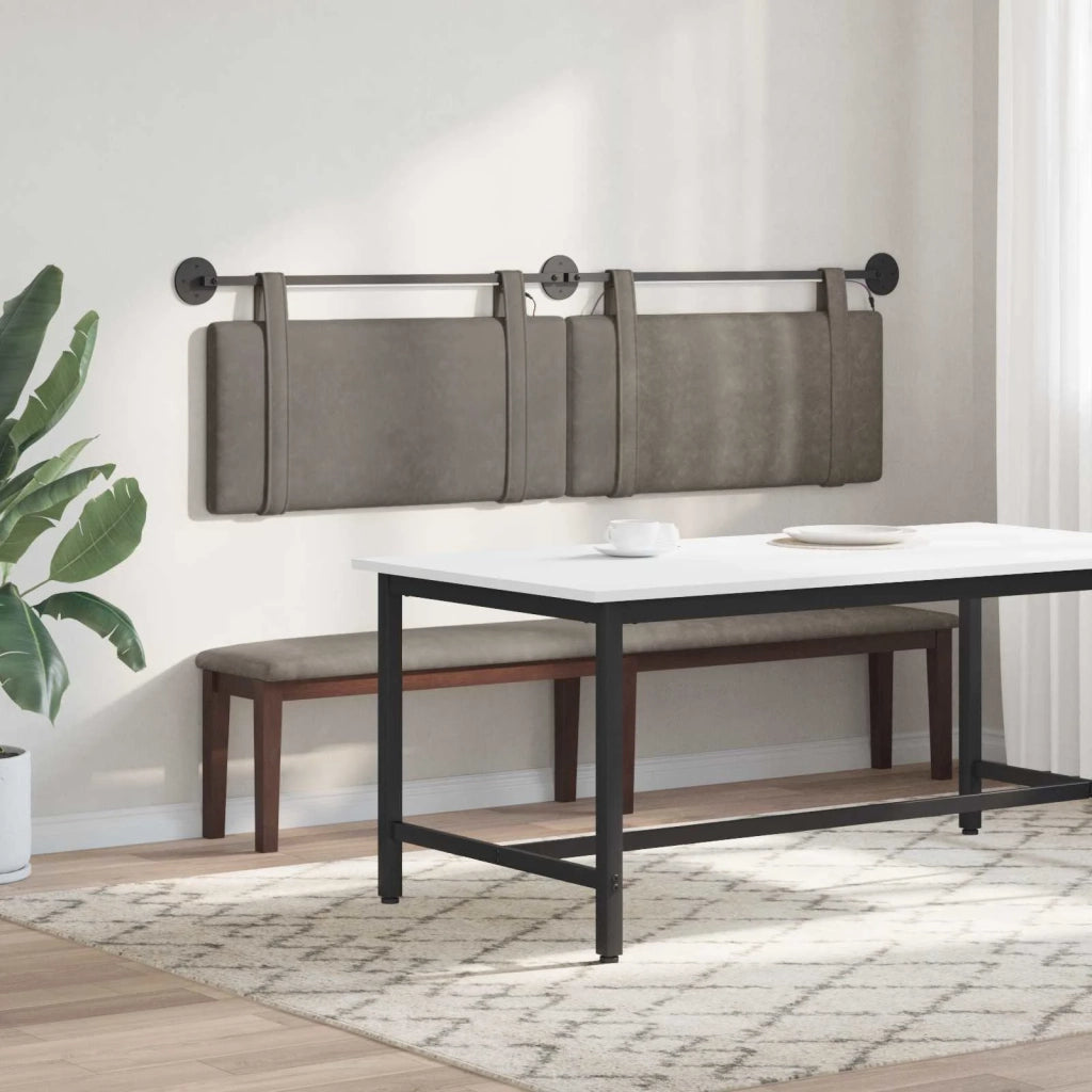 Testiera | Testata sospesa Con luce LED Grigio PU Antico