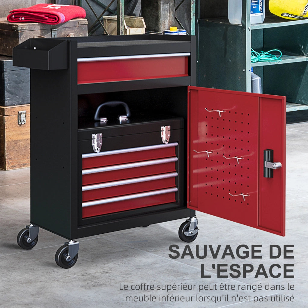 Armadio mobile con cassetti e serratura ¨C Minimal ¨C rosso