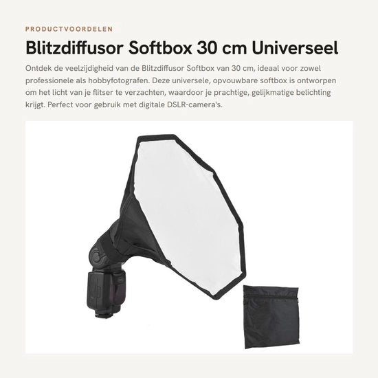 Sfondino Soft 30cm - Sfondino per Flash - Ripiegabile - Universale - Diffusore per Luci - Materiale Resistente - Diffusore per Luci