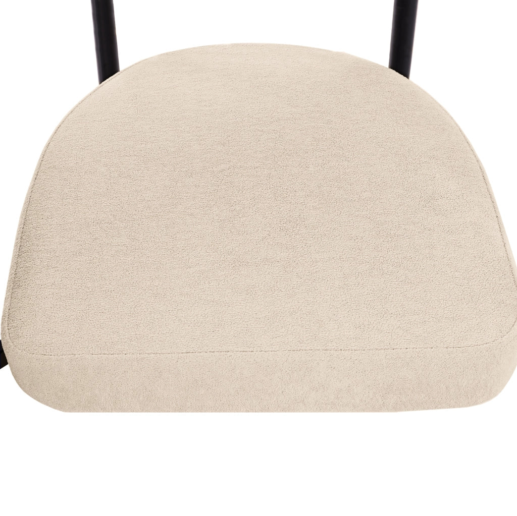 Sedia 70x62x84 cm ergonomica in velluto e ferro beige